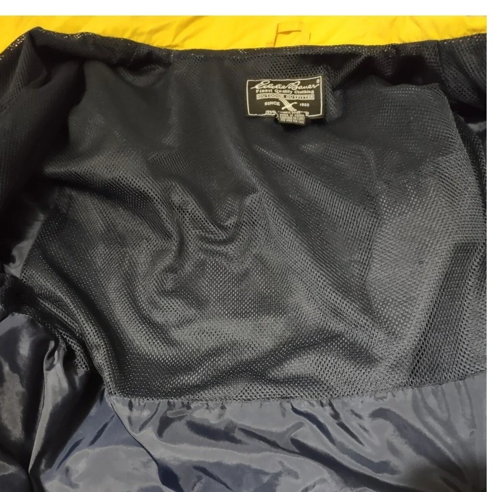 Eddie Bauer Jacket Size M Mens Vintage Gorpcore Navy Blue Yellow Windbreaker Y2K